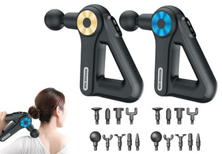 Handheld Electric Massage Gun with Nine Massage Heads - Two Colours Available