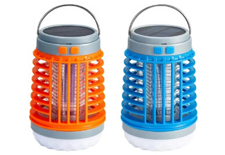 Three-in-One Solar-Powered Rechargeable Mosquito Zapper - Two Colours Available