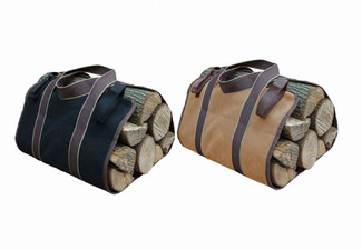 Large Firewood Canvas Log Carrier Bag - Two Colours Available