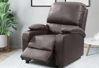 Push Back Recliner with Cup Holder