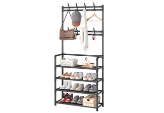 Shoes Rack with Clothes Hanger - Two Colours Available