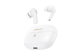 Acefast Premium Water-Resistant TWS White Earbuds with Deep Bass