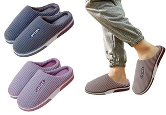 One-Pair of Warm Lined Slippers - Four Colours & Four Sizes Available