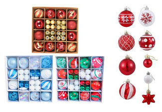 42-Pack of Christmas Tree Decoration Balls - Three Colours Available & Option for Two-Set