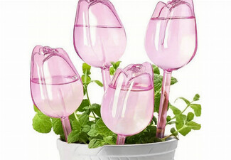 Four-Piece Tulip Model Plant Watering Globes
