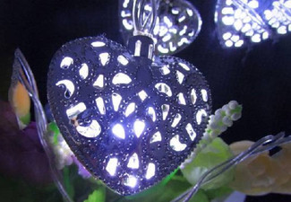 Solar-Powered Heart Fairy Lights