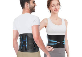 Breathable & Adjustable Back Brace Support - Four Sizes Available