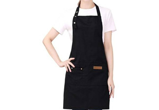 Water-Resistant Kitchen Apron with Three Pockets