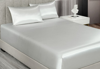 Royal Comfort Three-Piece Satin Sheet Set - Available in Six Colours & Two Sizes