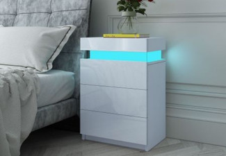 Modern Three-Drawer Beside Table - Two Colour Options Available
