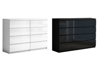 Monaco Sleek Eight-Drawer Chest Cabinet - Available in Two Colours