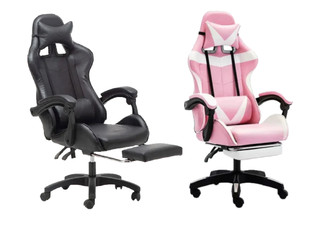 Gaming Chair Office Chair with Headrest & Foot Rest - Seven Colours Available