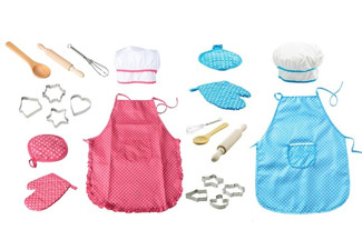 Kids Kitchen Toy Cooking & Baking Set - Two Colours Available & Option for Two
