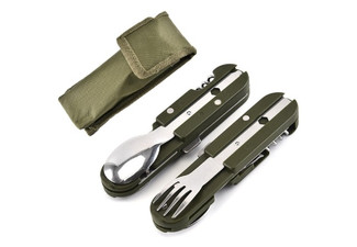 Outdoor Camping Tableware Folding Knife Fork and Spoon