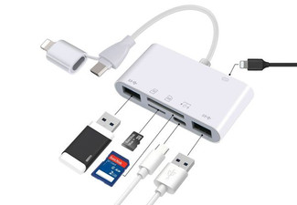 Five-in-One USB-C SD Card Reader to Memory Card OTG Adapter