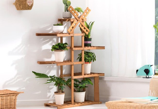 Bamboo Windmill Plant Stand