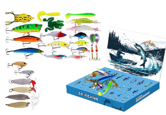 24-Day Christmas Countdown Fish Tackle Set - Option for Two-Pack