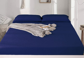 Ramesses 1000TC Linen Bamboo Fitted Sheet Incl. Pillowcase - Available in Six Colours & Five Sizes