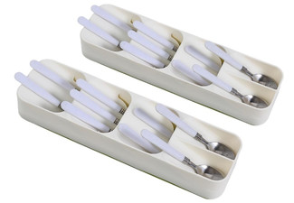Two-Pack Cutlery Organiser Drying Tray