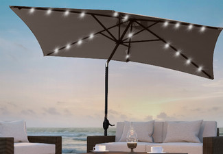 Arcadia Furniture Outdoor 3M Garden Umbrella with In-Built Solar LED Lights - Three Colours Available