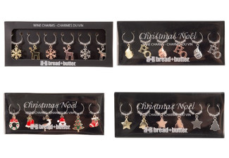 Six-Pieces Bread & Butter Christmas Glass Charms - Four Options Available - Elsewhere Pricing $37.99