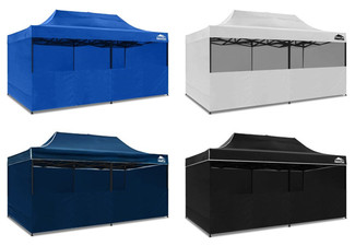 3x6m Gazebo with Sides & Half Wall - Four Colours Available