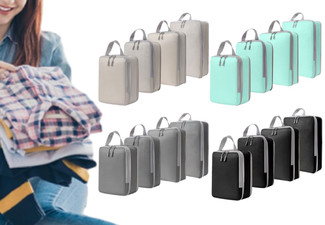 Four-Pack Compression Packing Cubes - Option for Eight-Pack & Four Colours Available