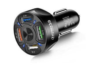 Smart Four Port In-Car USB Fast Charger