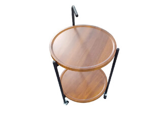Two-Tier Modern Wooden Mobile Cart
