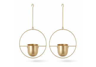 Two Minimalist Round Plant Hanger - Available in Three Colours