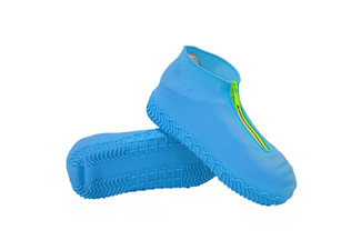 Reusable Silicone Waterproof Shoe Covers with Zipper - Four Sizes Available