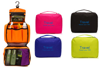 Hanging Travel Toiletry Bag - Available in Five Colours & Option for Two-Pack