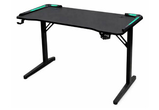 Gaming Desk with LED Light & Phone Stand