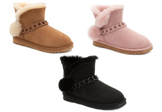 Ozwear Ugg Mini Pompom Boots Water-Resistant - Three Colours & Six Sizes Available