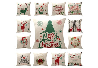 Two-Pack Christmas Square Zipper Pillowcases - Available in 13 Styles & Options for Eight-Pack