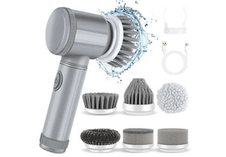 Electric Spin Scrubber with Six Brush Heads