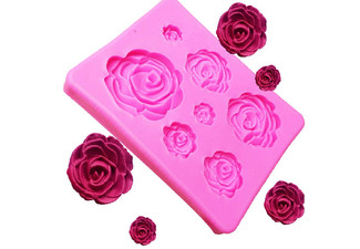 3D Silicone Mini Rose Flower Shape Cake Decor Mould
