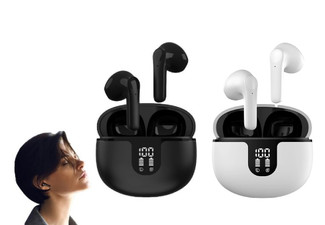 5.2 Bluetooth Wireless Earbuds - Available in Two Colours & Option for Two-Pack