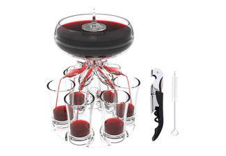 Drink Shot Dispenser with Six Glasses Set