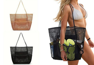 Beach Mesh Tote Bag - Available in Two Colours & Option for Two-Pack