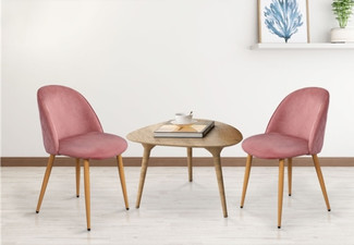 Four-Pack Pink Velvet Chairs