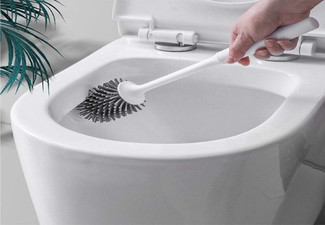 Silicone Toilet Brush with Holder - Two Colours Available