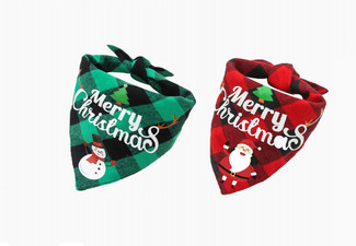 Christmas Pet Triangle Bandana Scarf - Option for Two & Four-Pack