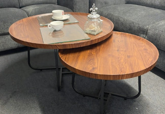 Brian Wooden Nested Round Coffee Table Set