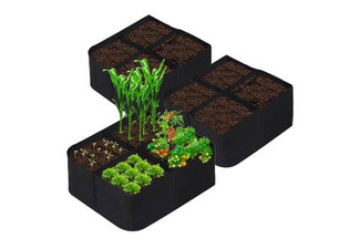 Two-Pack Four-Grid Plant Grow Bag Garden Bed