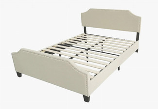 Eldora Modern Linen Bed Frame - Available in Two Colours & Two Sizes