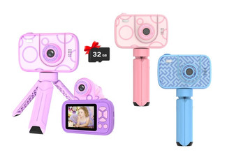 1080P Kid's Camera Toy with 32GB Memory Card - Three Colours Available