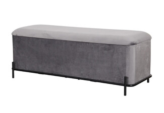 Delani Velvet Charcoal Ottoman Bench