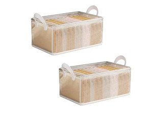 Two-Piece Foldable Transparent Storage Basket