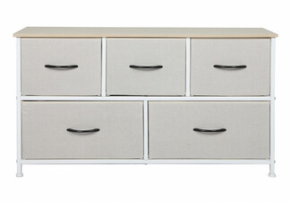 Levede Five-Drawer Tallboy Dresser - Available in Two Colours